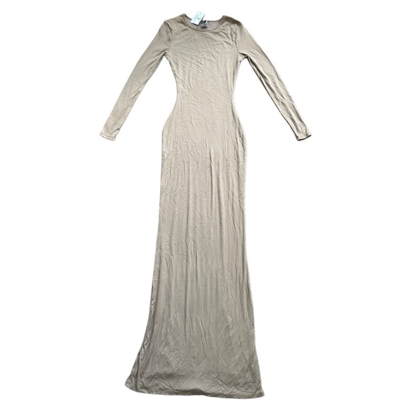 Windsor Looking For The One Basic Long Sleeve Natural Maxi Dress NWT Size Small - Picture 5 of 11